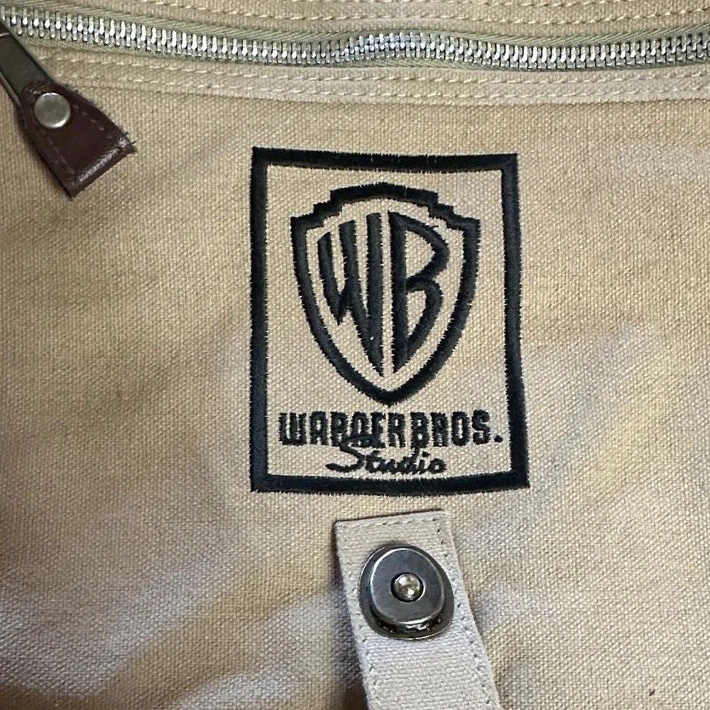 Warner Bros. Studio Beige Canvas Messenger Shoulder Book Bag